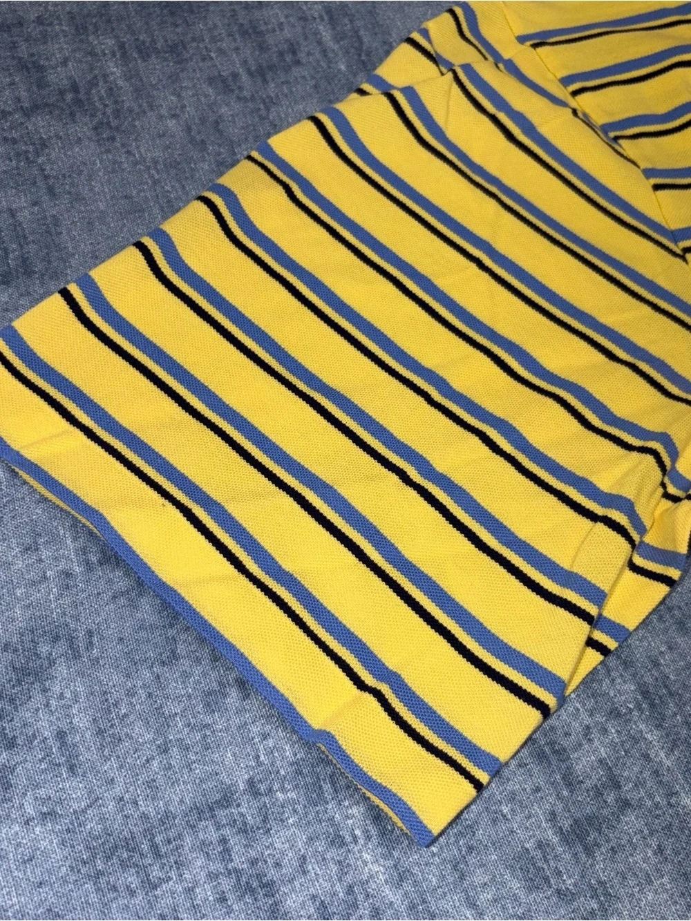 Ralph Lauren Yellow Polo with Navy & White Stripes